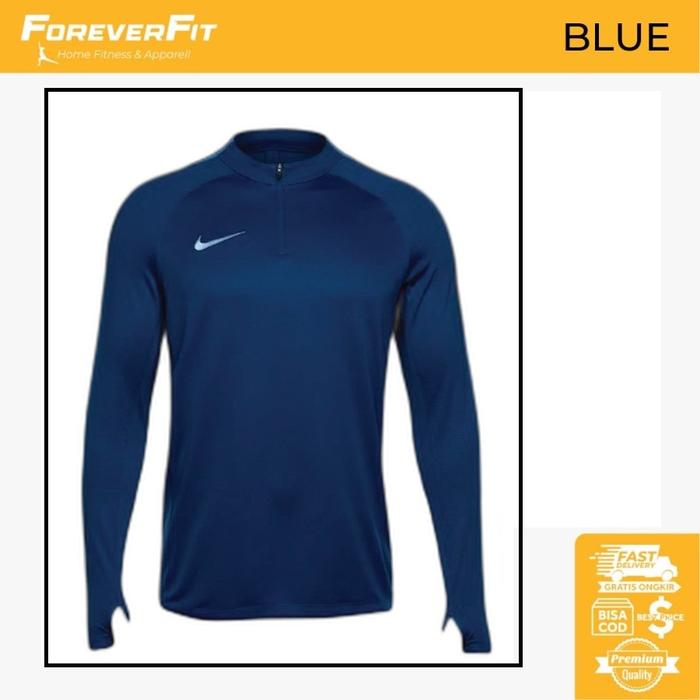 Gambar Nike Dry Fit Long Sleeve Baju Lengan Panjang Olahraga Pria Slim Fit - Biru, S dari FitForever_NEW undefined Tokopedia