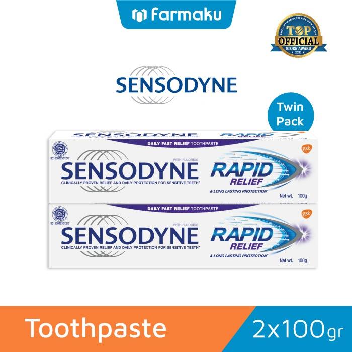 Gambar Twin Pack Sensodyne Rapid Relief Toothpaste 100 g dari Farmaku undefined Tokopedia