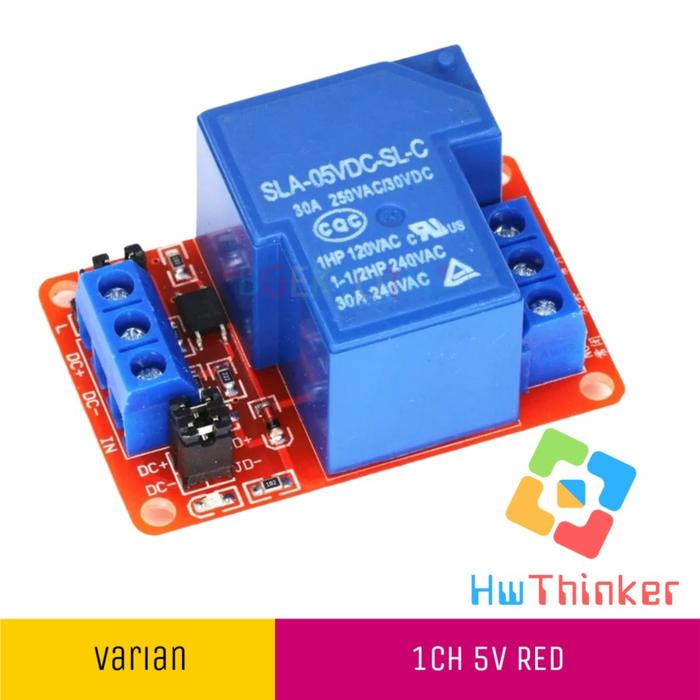 Gambar Modul Relay 30A 12V 24V 5V 1 2 4 8 Channel ch Dual Trigger High/Low - 1ch 5V RED dari HwThinker undefined Tokopedia