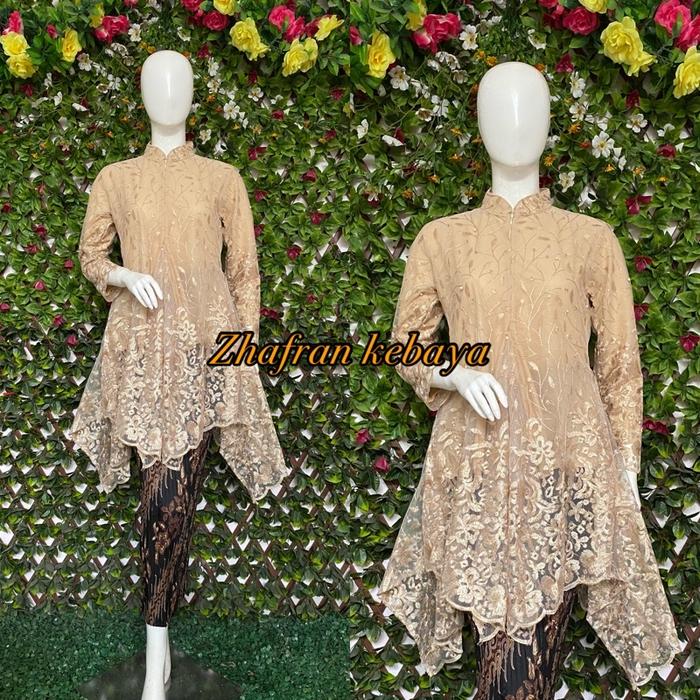 Gambar KEBAYA MODERN ZHAFRAN TUNIK TULLE PREMIUM TERBARU 2022 - COKSU, L dari Zalissa Store undefined Tokopedia