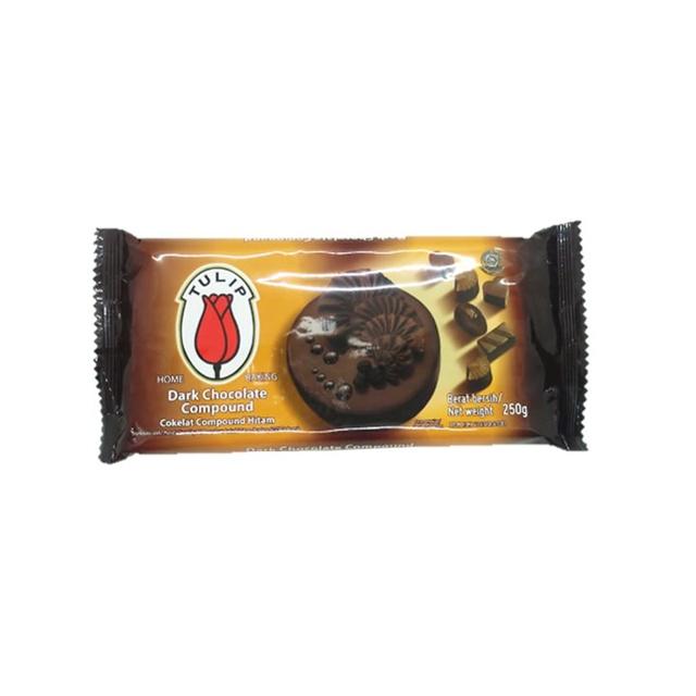 Gambar TULIP DARK CHOCOLATE COMPOUND 250GR - Dark choco dari Cipta Fruit Market undefined Tokopedia