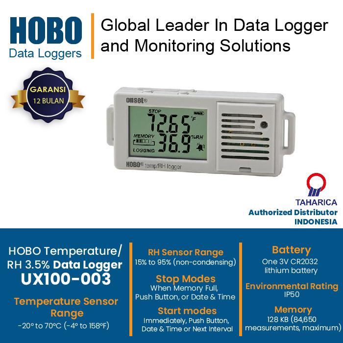 Jual Data Logger Suhu dan Kelembaban HOBO UX100003 Temp/RH 3.5