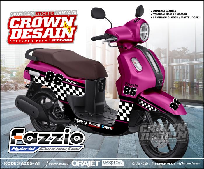 Gambar Decal FAZZIO Full body, Dekal Stiker Fazzio Custom, Striping FAZZIO - PINK, GLOSSY dari crown desain undefined Tokopedia