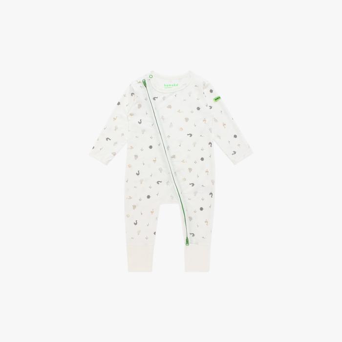 Gambar HAMAKO - Zip Suit - Jumper Bayi Tencel LUXE - Grey Goose, 9-12 mo dari Hamako undefined Tokopedia