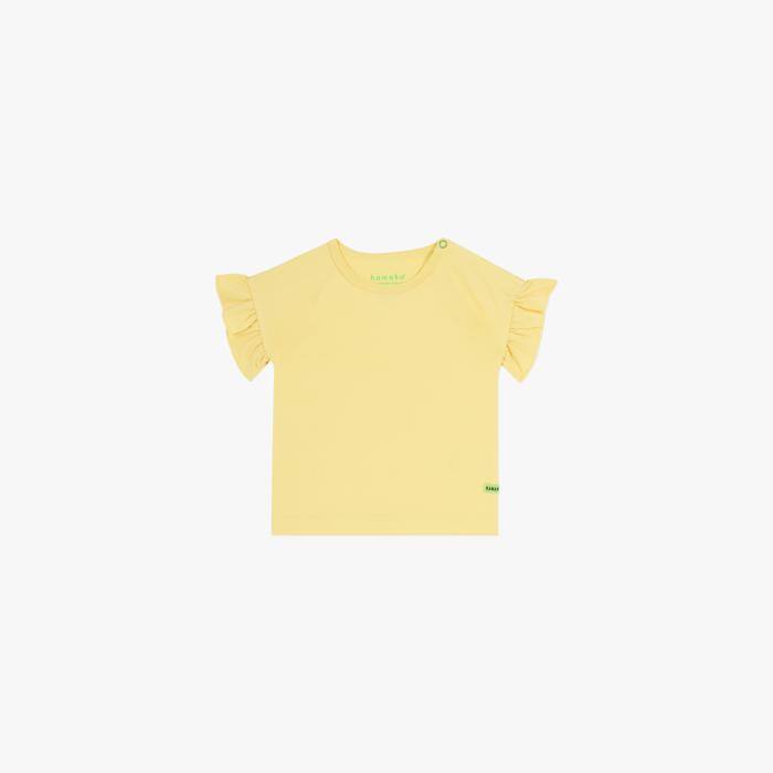 Gambar HAMAKO - Ruffle Tee - Atasan Anak Perempuan Tencel LUXE - Butter, 120 (5-6 yo) dari Hamako undefined Tokopedia