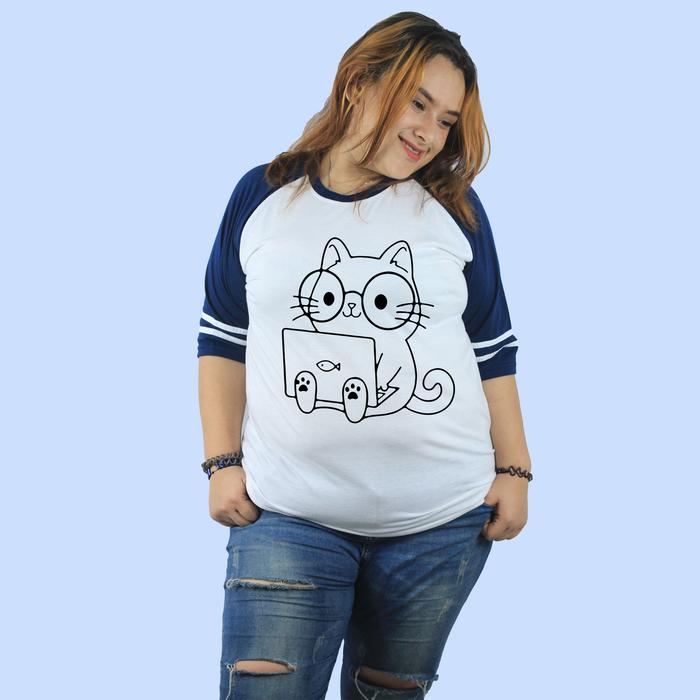Gambar Kaos Raglan New Kucing Study 3XL 4XL XXL XL L M - XXXL dari Bandar Kaos9 undefined Tokopedia