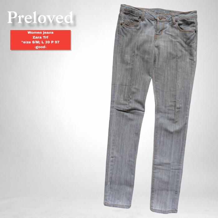 Jual celana jeans preloved abu abu 