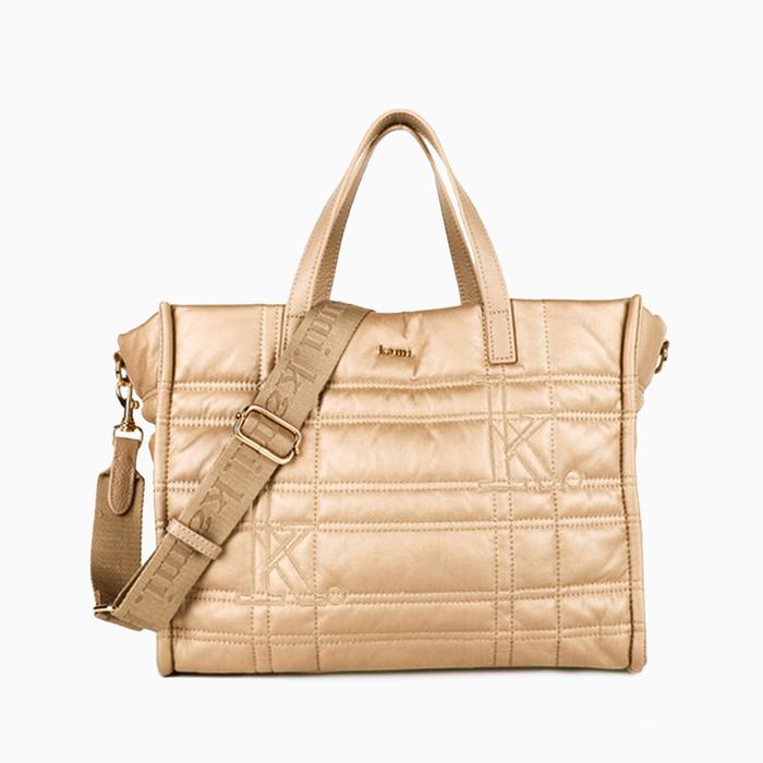 Gambar Kami Quilted Leather Tote Bag - Cream dari Kami undefined 5 Tokopedia