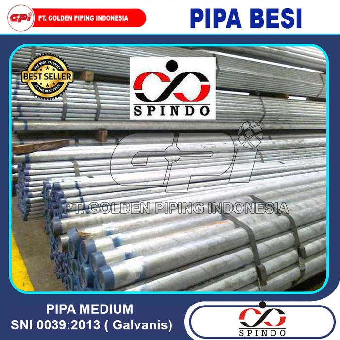 Gambar Pipa Besi Galvanis Medium SNI Merk Spindo,1/2" s/d 4" - update April 2024 - ND.25mm(1") dari DEPO PIPA_NEW undefined Tokopedia