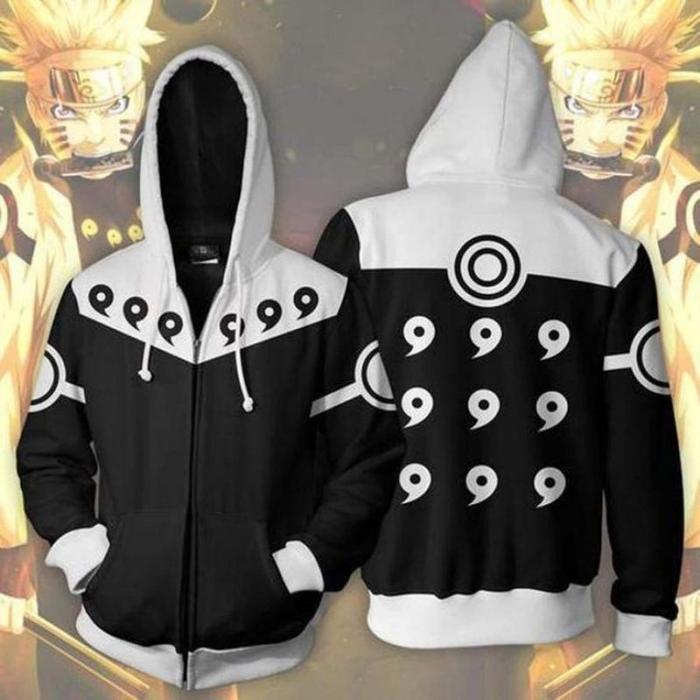 Gambar Jaket Pria Anime Naruto Rikudo Hoodie Zipper - putih hitam, L dari Rahmani13 undefined Tokopedia