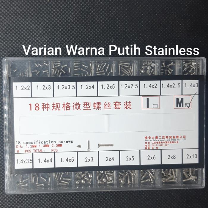 Gambar Sekrup Baut Kecil Mikro + Obeng Servis Reparasi Kacamata Jam Tangan - Putih Stainless dari Temanku Aja undefined Tokopedia