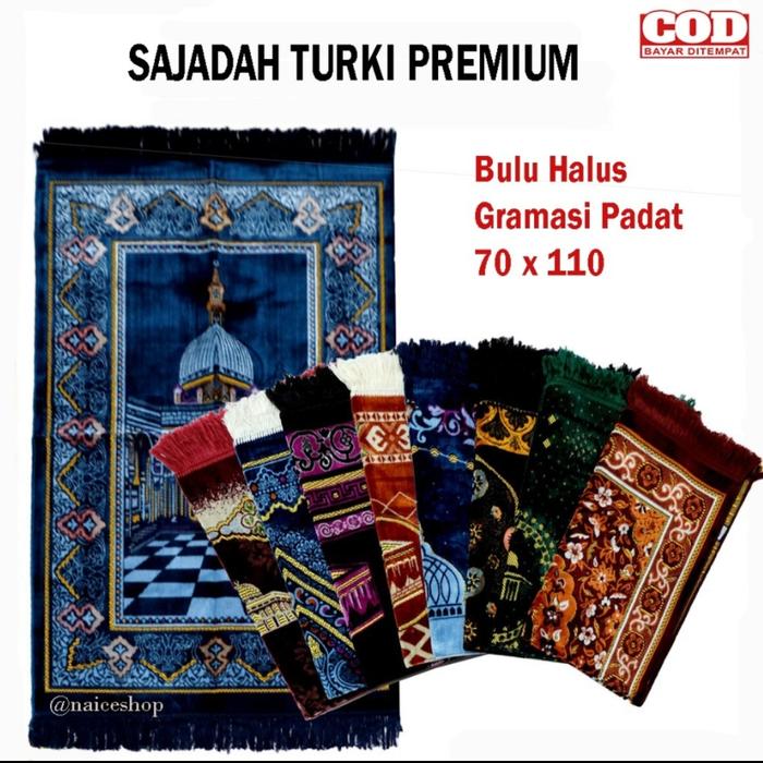 Gambar sajadah alif turkey spigel sajadah tebal premium bulu halus 70x110cm - Grosir acak dari BIN NABAWI undefined Tokopedia