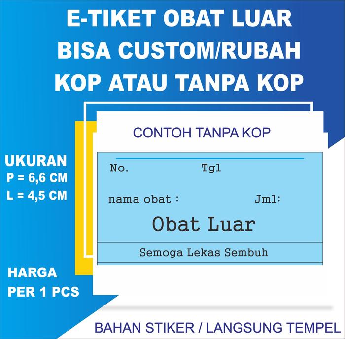 Gambar ETIKET SIRUP OBAT LUAR, ETIKET SYRUP, ETIKET OBAT, LABEL STICKER OBAT, - tanpa rubah kop dari AR MULTIMEDIA undefined Tokopedia