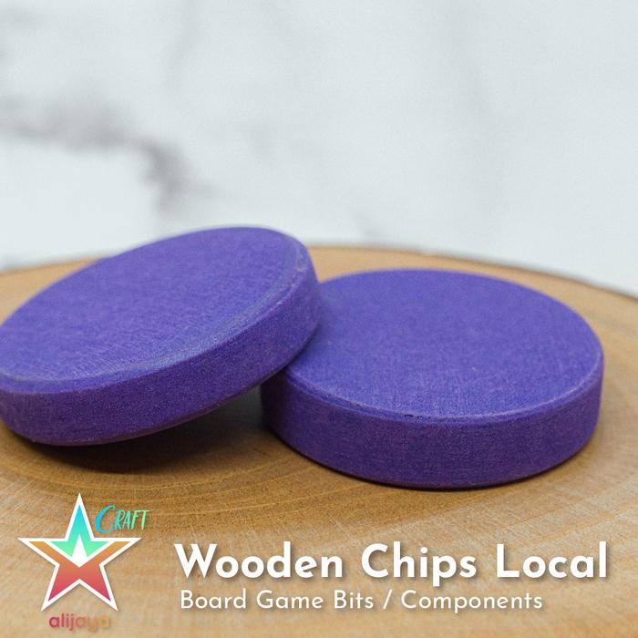 Gambar Kayu / Wooden Chip Local - Token - Board Game Bits / Components - Ungu dari alijaya Craft & Board Game undefined Tokopedia