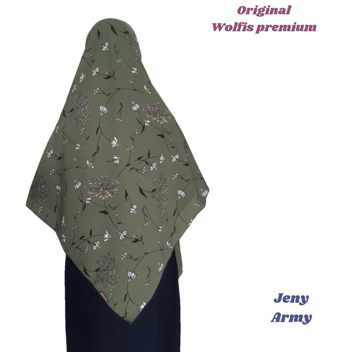 Gambar jilba segiempat motif syari jumbo wolfis grade A - army, 130x130 dari jilbab segiempat motif dan polos undefined Tokopedia