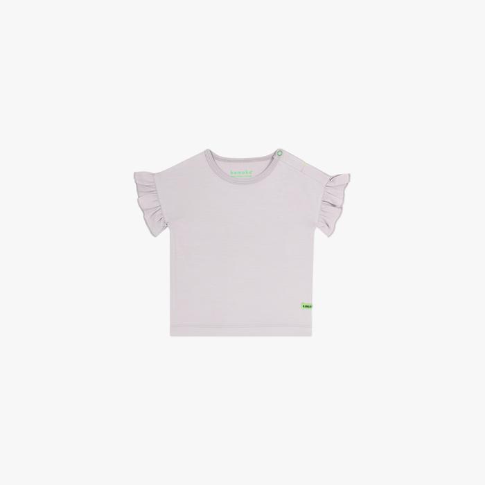Gambar HAMAKO - Ruffle Tee - Atasan Anak Perempuan Tencel LUXE - Purple Paste, 160 (13 yo) dari Hamako undefined Tokopedia