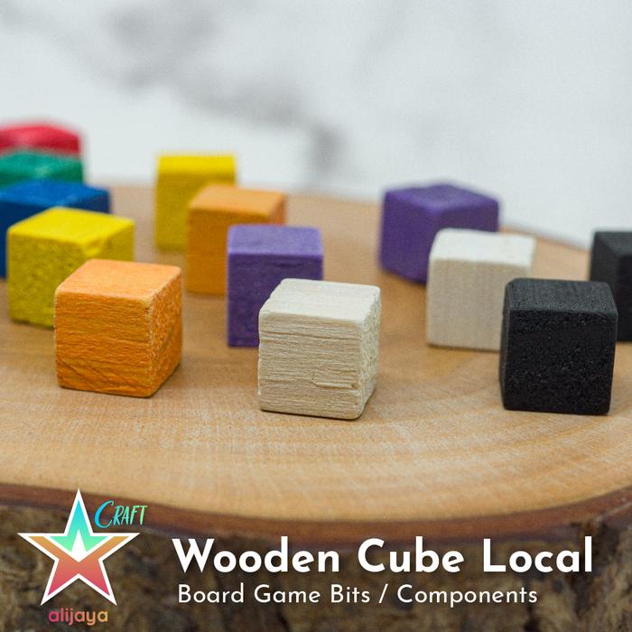 Gambar Kayu / Wooden Cube Local - Token - Board Game Bits / Components - Mix dari alijaya Craft & Board Game undefined Tokopedia
