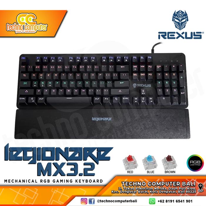 Gambar Rexus Legionare MX3.2 Keyboard Gaming Mechanical - BLUE/BROWN SWITCH - RED SWITCH dari Techno Computer Bali undefined Tokopedia