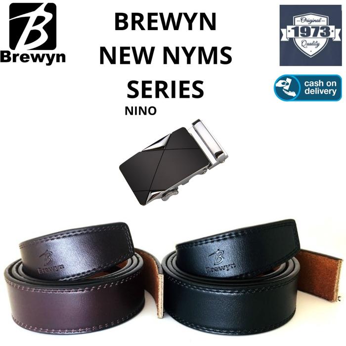 Gambar BREWYN NYMS SERIES - Ikat pinggang rel gesper sabuk KULIT ASLI - BLACK NINO, 105 - 120 dari Toko 1973 undefined Tokopedia