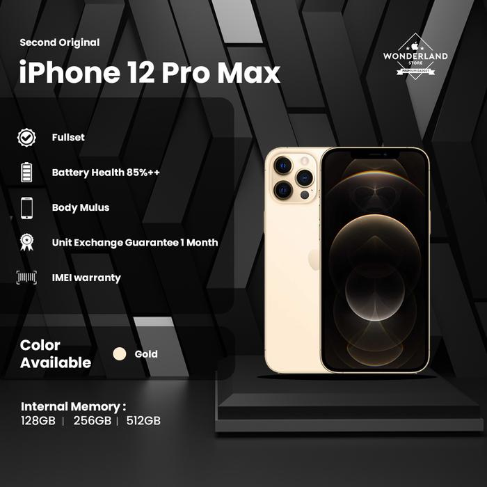 Gambar Second Like New Original iPhone 12 Pro Max 128GB/256GB/512GB, Fullset - 128GB, Silver dari Wonderland Store undefined Tokopedia