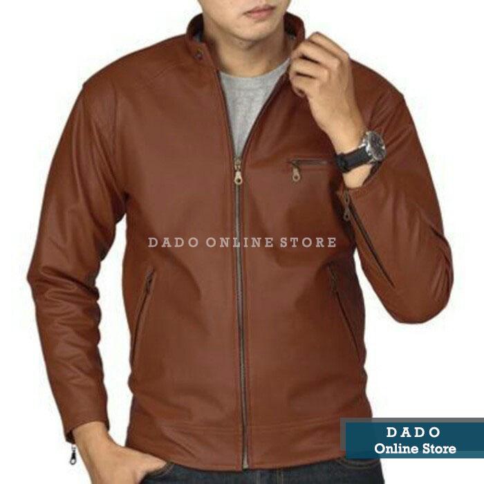 Gambar Jaket Pria Casual Semi Kulit Sintetis PU Synthetic Leather Premium Original Branded Jacket Elegan Varsity Polos Zipper Cowok Laki Laki Remaja Dewasa Anak Muda Kekinian Acara Kerja Kantor Dinas Formal Nikahan Kondangan Asli Garut Viral Tiktok Korean Style dari DADO undefined 4 Tokopedia