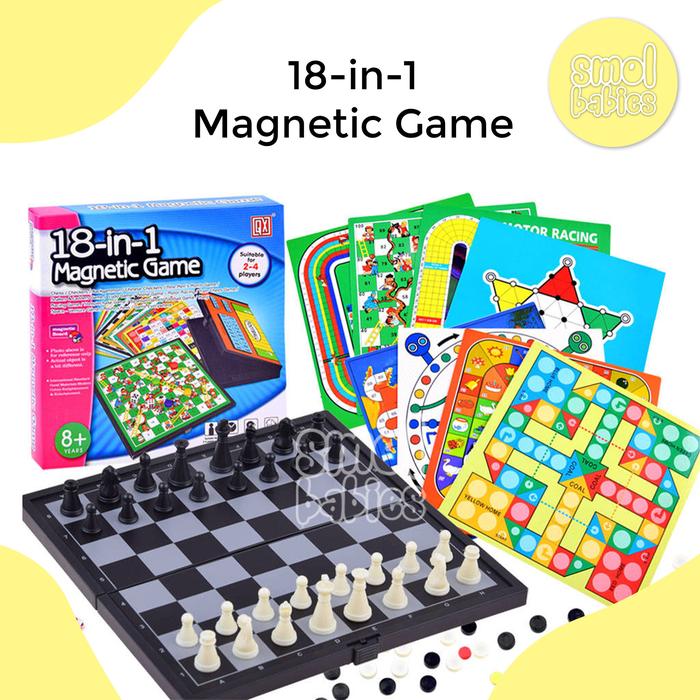 Gambar SmolBabies - 18-in-1 Board Magnetic Game Mainan Papan Anak dari Smol Babies undefined Tokopedia