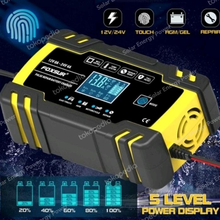 Foxsur Intelligence Battery charger with desulfator 12/24v Max 150Ah