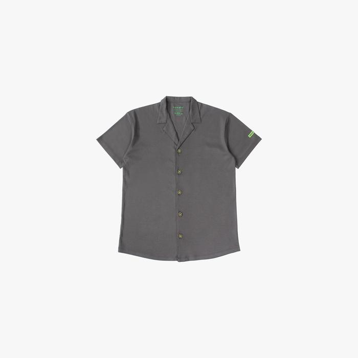 Gambar HAMAKO - Resort Shirt - Kemeja Anak Laki-Laki Tencel - Charcoal, 140 (9-10 yo) dari Hamako undefined Tokopedia