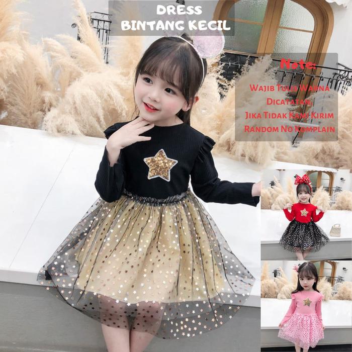 Gambar Baju Anak Perempuan Lengan Pendek Motif Bunga Mawar Dress Anak Cewek - D Bintang Kecil, XXL dari happywoman_NEW undefined Tokopedia