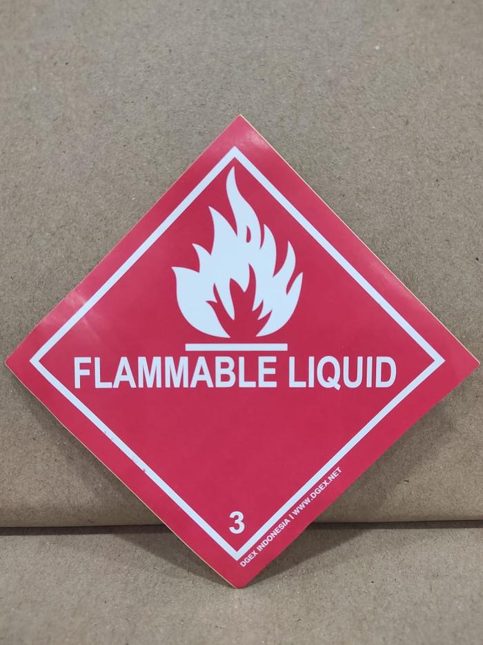 Gambar Sticker Hazard Label of Dangerous Goods - class 3 dari DGEX Indonesia undefined Tokopedia