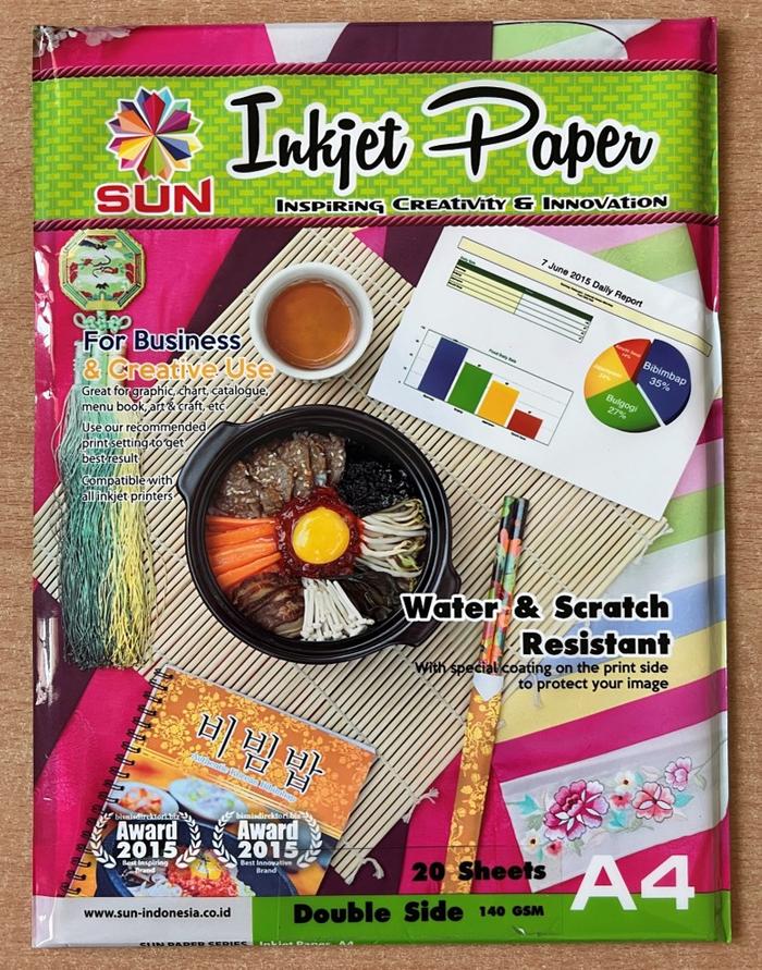 Gambar Kertas Foto Sun A4 Inkjet Paper Double Side A4 140 / 235 gsm Next Generation - 140gsm dari Adamo Store undefined Tokopedia