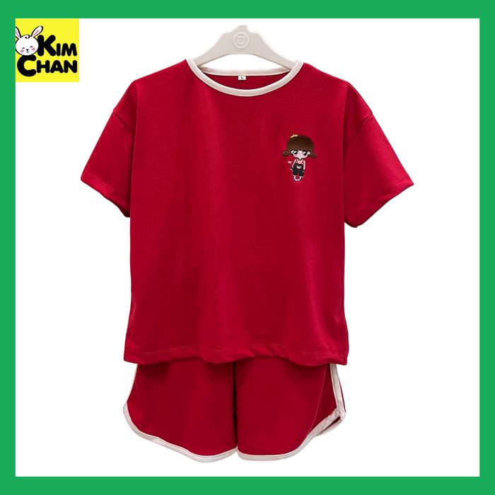 Gambar Setelan Kaos Set Baju Anak Perempuan Model Lengan Pendek 5-12 Tahun - LC02 Biru, S dari Kimchan Shop undefined 5 Tokopedia