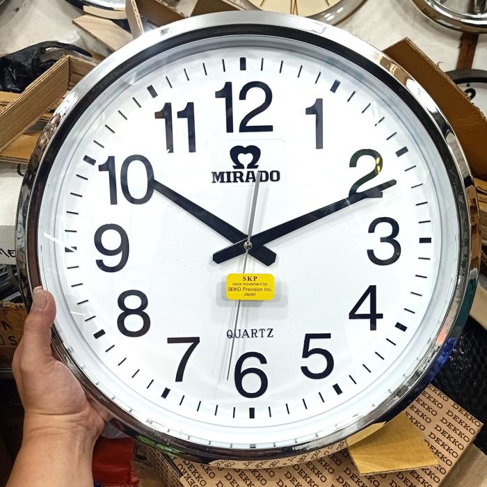Gambar jam dinding mirado mesin SKP Seiko original 42cm - 8808 putih35cm, mirado Quartz dari ada jam surabaya undefined Tokopedia