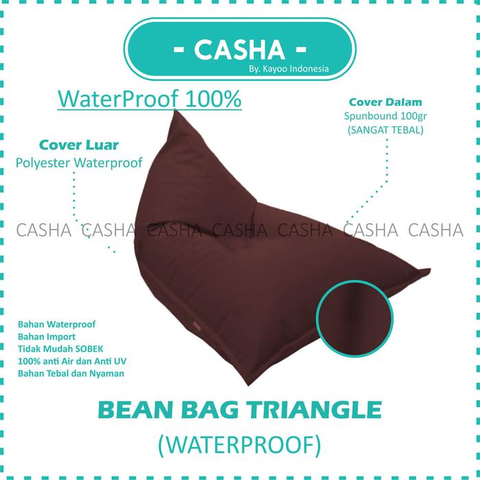 Gambar BEANBAG MURAH TRIANGLE WATERPROOF (COVER ONLY)/sarung SIZE M DEWASA - Cokelat dari Casha Official Jakarta undefined Tokopedia