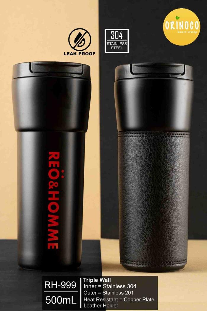 Gambar Orinoco Coffee Cup Travel 500ML Vacuum Flask Tahan Panas Dingin RH-999 - Black charcoal dari Kioslunchbox bogor undefined Tokopedia