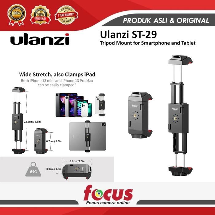 Gambar Ulanzi ST-29 Tripod Mount for Smartphone and Tablet dari Focus Camera Online undefined Tokopedia