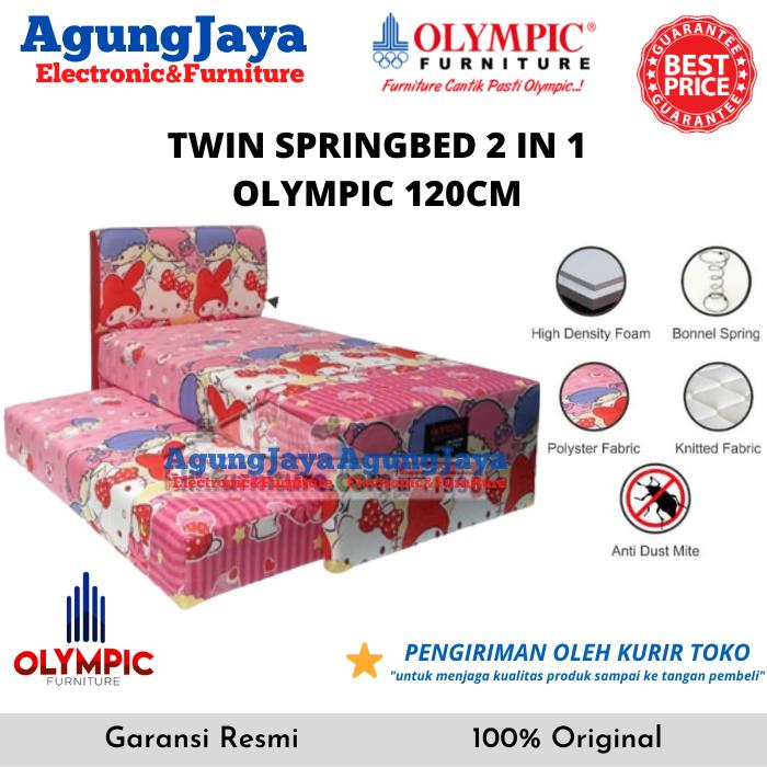 Gambar KASUR ANAK 2 IN 1 TWIN BED OLYMPIC KASUR SORONG MINIMALIS 120X200 dari Agungjayacilegon undefined Tokopedia