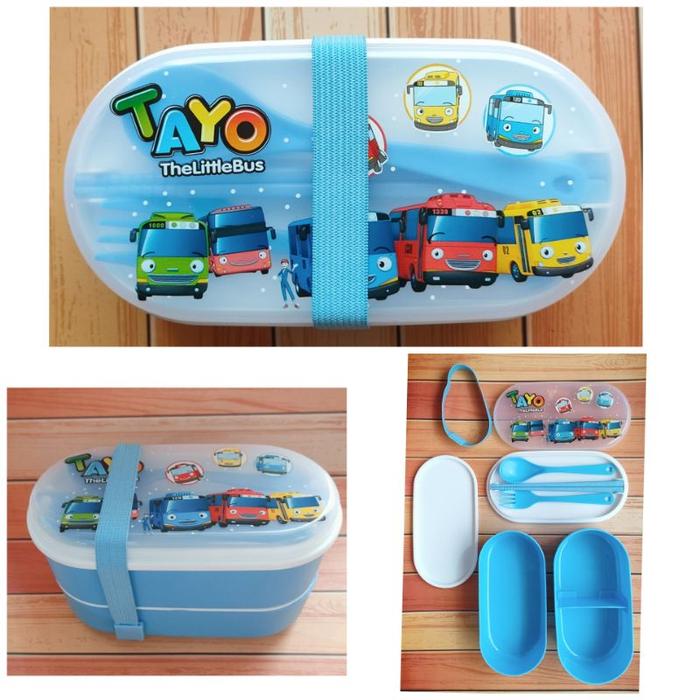 Gambar tempat makan kotak makan Lunch Box Karakter Tayo The Little Bus dari recht shop undefined Tokopedia