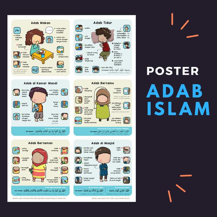 Gambar Poster Pendidikan IBADAH ADAB AKHLAK DOA LumaLumi - Adab dari Luma Lumi Shop undefined Tokopedia