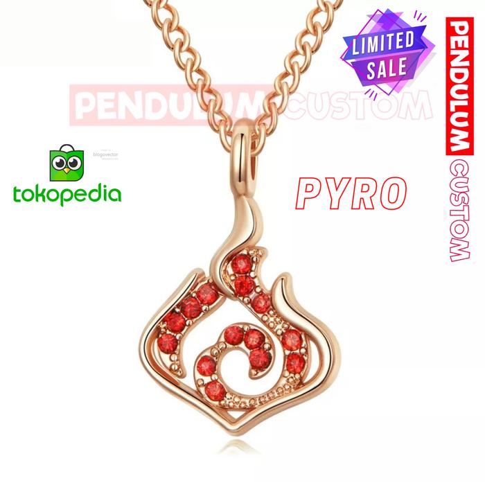 Gambar Kalung Fashion Perhiasan Hadiah Genshin Impact METAL PREMIUM LIMITED - PYRO PREMIUM dari PENDULUM CUSTOM undefined Tokopedia