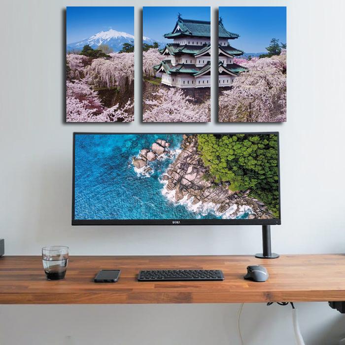 Gambar Hiasan dinding ruangan kamar cafe puzzle Sakura Kastil Jepang - sakura kastil dari Hiasan Dinding Toko Kita undefined Tokopedia
