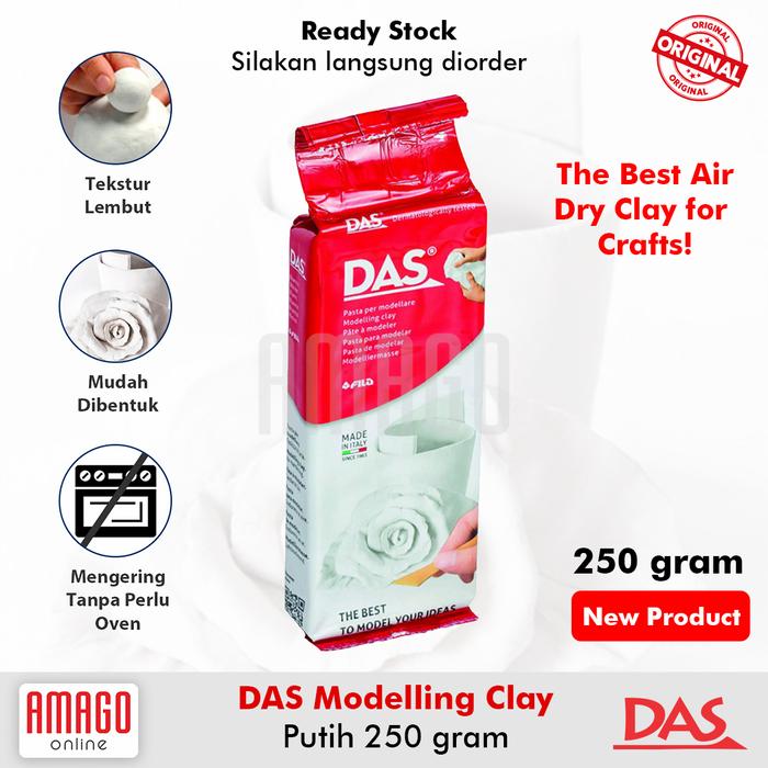 Gambar DAS Modelling Clay Prakarya Tanah Liat Kecil WHITE PUTIH 250g - 348800 dari Amago Online undefined Tokopedia