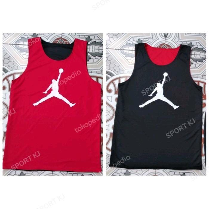 JERSEY ATASAN BASKET JORDAN JUMPMAN BOLAK-BALIK hitam-ungu, S