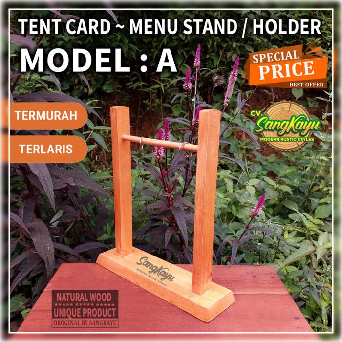 Gambar Tempat brosur tent card tent card kayu tent holder display menu meja - Model : A, A6 dari CV. Sangkayu undefined Tokopedia