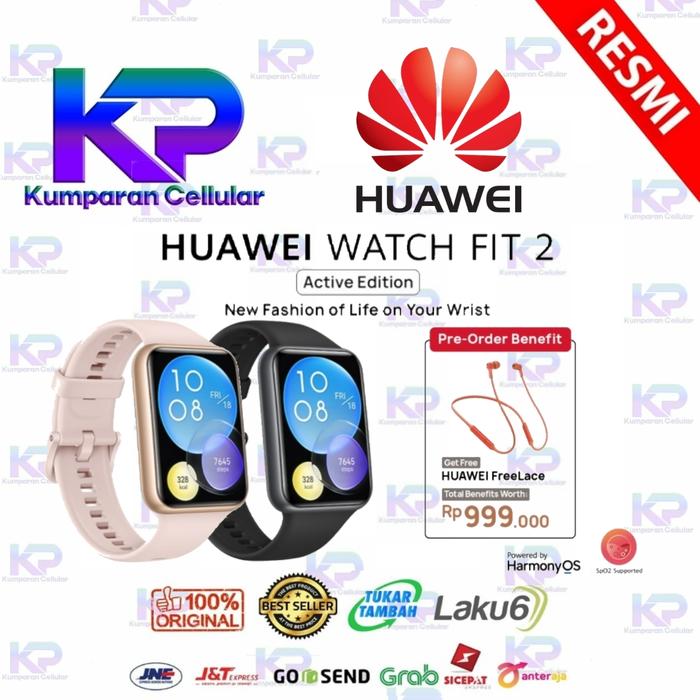 Gambar HUAWEI WATCH FIT 2 ACTIVE EDITION HARMONY OS GARANSI RESMI - Pink Freelace dari Kumparan Cellular undefined Tokopedia