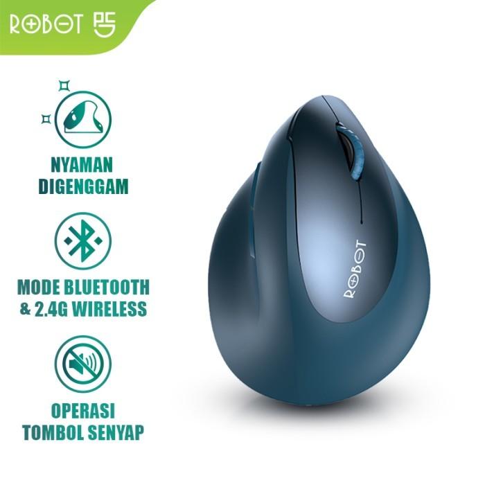 Gambar Robot Guru Master 1 Mouse Wireless Vertical Ergonomic 2.4G Dual Mode dari Shopedia Bandung undefined Tokopedia