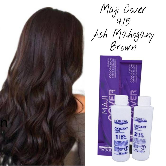 Gambar cat rambut/pewarna rambut Loreal majirel maji cover hair color - No 4.15, cat + oxydan 9% dari Belleza beauty 47 undefined Tokopedia