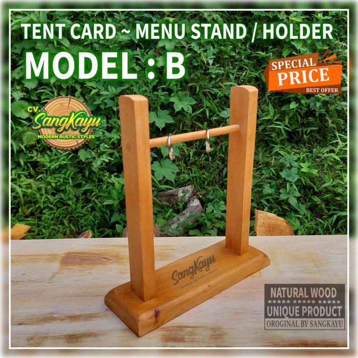 Gambar Tempat brosur tent card tent card kayu tent holder display menu meja - Model : B, Custom dari CV. Sangkayu undefined Tokopedia