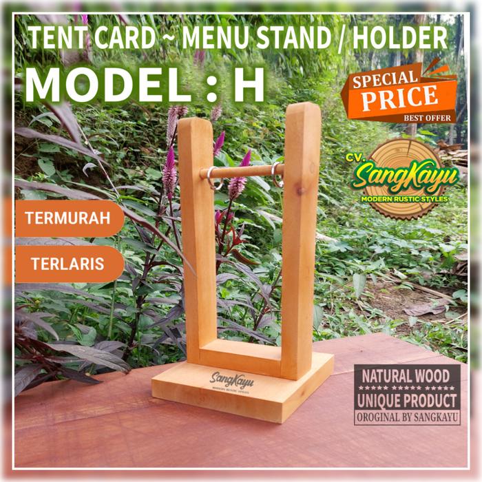 Gambar Tempat brosur tent card tent card kayu tent holder display menu meja - Model : H, A5 dari CV. Sangkayu undefined Tokopedia