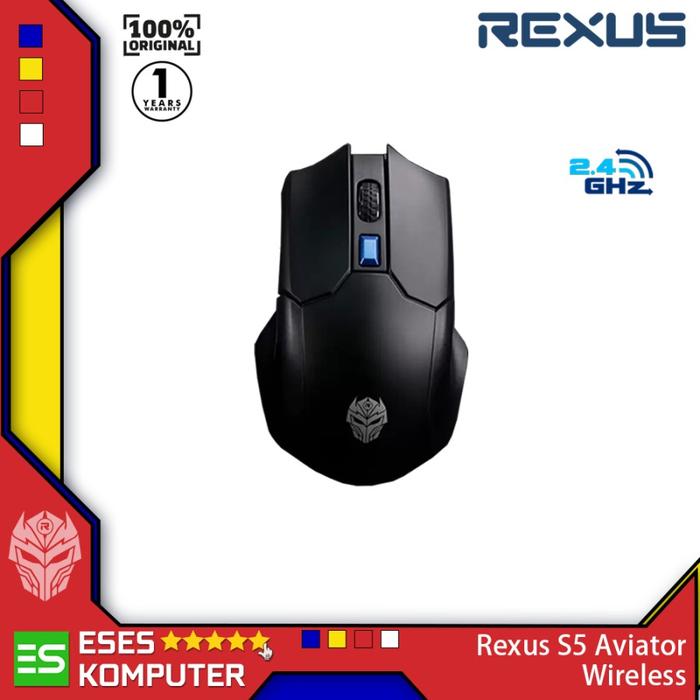 Gambar Mouse Rexus S5 Aviator Xierra Wireless - Gaming - Putih - Hitam - Ori - S5 Hitam dari ESES Komputer Tasikmalaya Kota Tasikmalaya Tokopedia